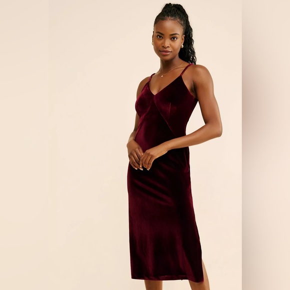 Anthropologie Dresses & Skirts - Anthropologie Hutch Velvet Slip Midi Dress